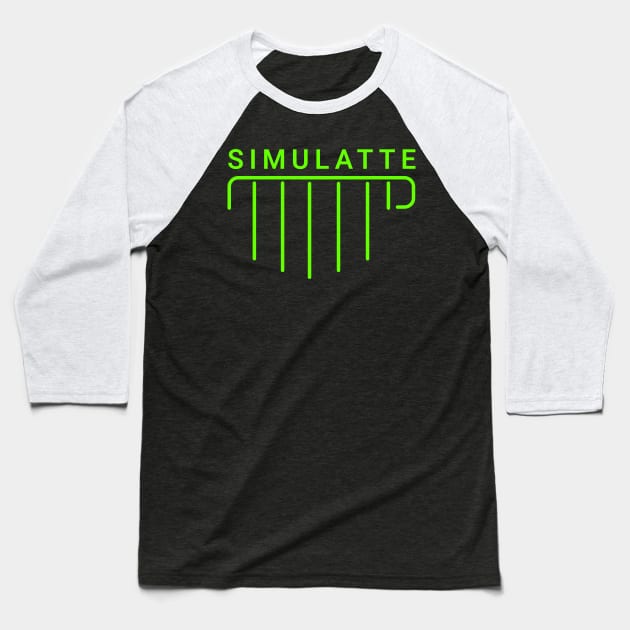 Simulatte Coffee Shop Baseball T-Shirt by Meta Cortex